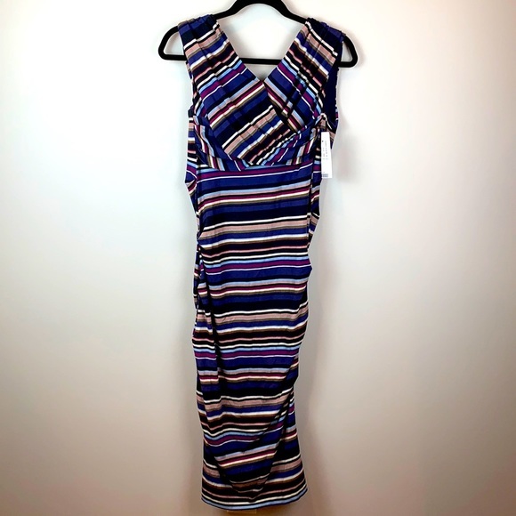Nicole Miller Multi Stripe Body Con Dress - Picture 4 of 6